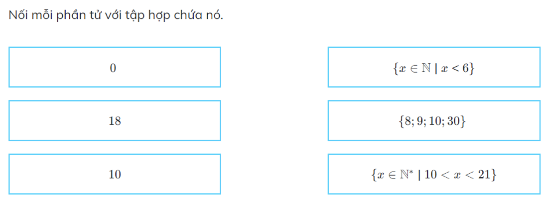 Câu hỏi ghép nối