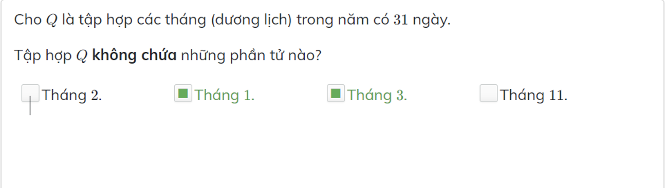Dạng câu hỏi nhiều phương án