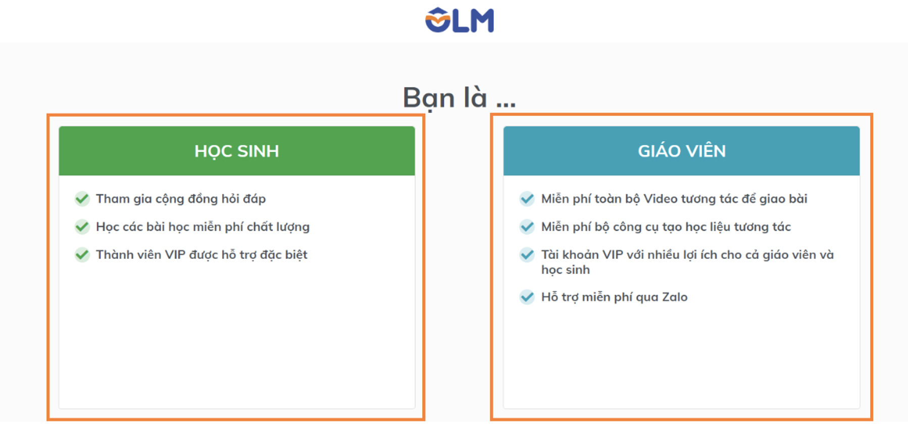 Đăng ký tài khoản học sinh trên OLM