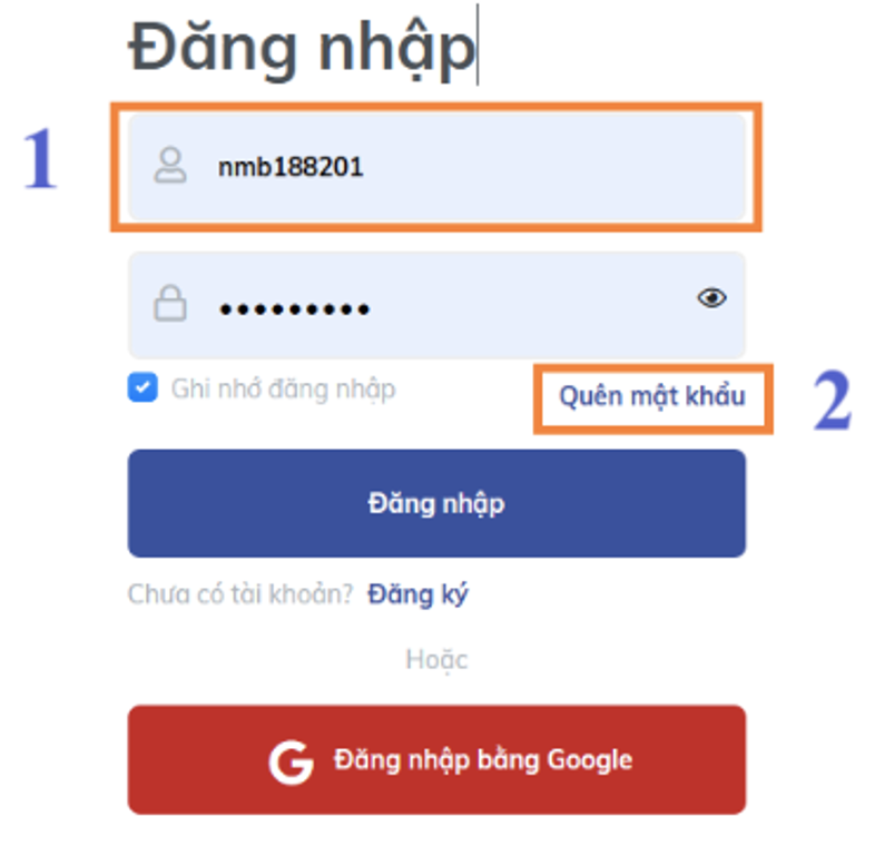 Quên tài khoản trên OLM