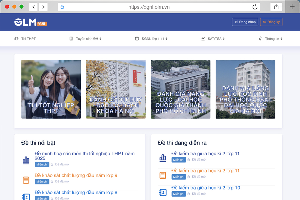 Đánh giá năng lực - OLM ĐGNL