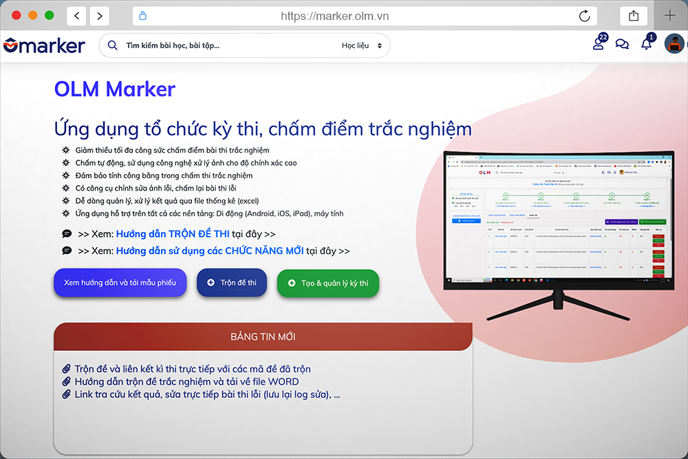 Ứng dụng chấm thi trắc nghiệm